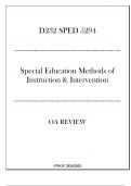 &lpar;WGU D232&rpar; - SPED 5294 Methods of Instruction & Intervention - OA Review 20242025