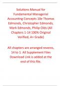 Solutions Manual for Fundamental Managerial Accounting Concepts 10th Edition By Thomas Edmonds&comma; Christopher Edmonds&comma; Mark Edmonds&comma; Philip Olds &lpar;All Chapters 100&percnt; Original Verified&comma; A&plus; Grade&rpar;