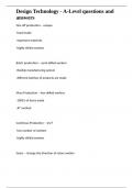 Design Technology - A-Level questions and answers 