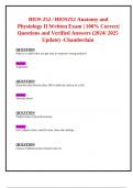 BIOS 252 Anatomy and Physiology II Written Exam &lpar; 2024&sol;2025 Update&rpar; -Chamberlain