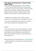 Safe Sport Training Unit 1 Study Guide Latest 2024