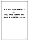 IOS 2601 ASSIGNMENT 1 ANSWERS YEAR 2021