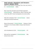 Safe Schools &ndash; Questions and Answers &lpar;Latest Update 2024&comma; Complete Study Material&rpar;
