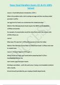 Texas Food Handlers Exam&semi; Q&rsquo;s & A&rsquo;s 100&percnt;  Solved  