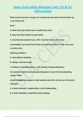 Texas Food safety Managers Test&semi; Q&rsquo;s & A&rsquo;s  100&percnt; Solved  
