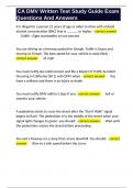  CA DMV Written Test Study Guide Exam Questions And Answers 