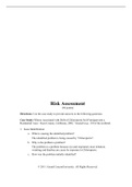 HLT 555 Week 3 Assignment, Risk Assessment 1