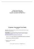 HLT 555 Week 3 Assignment, Exposure Assessment Case Study Part 1