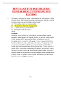 TEST BANK FOR PSYCHIATRIC MENTAL HEALTH NURSING 6TH EDITION 