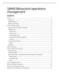 1JM40 Behavioral Operations Management Lecture notes