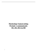 Samenvatting Marketing 1. H1, H2 en H4 t/m H8. Principes van marketing, ISBN: 9789043034098  