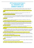 ATI Fundamentals Quiz 1 ALL ANSWERS 100&percnt; CORRECT GRADE &OpenCurlyQuote;A&rsquo;