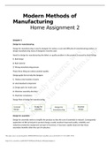 Modern Methods of Manufacturing Home Assignment 2