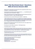 Azure Tide Real Estate Exam 1 Questions  With all Correct Answers 2024