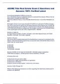 AZURE Tide Real Estate Exam 2 Questions and  Answers 100&percnt; Verified Latest