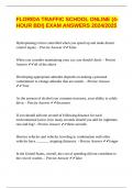 FLORIDA TRAFFIC SCHOOL ONLINE &lpar;4-HOUR BDI&rpar; EXAM ANSWERS 2024&sol;2025
