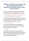 NUR210 &sol; NUR 210 &lpar;Latest Update 2024 &sol; 2025&rpar; Transition to Practice - Questions and Verified Answers &vert; 100&percnt; Correct Grade A&plus;