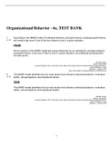 Organizational Behavior - 6e, TEST BANK