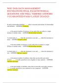 WGU D426 DATA MANAGEMENT  FOUNDATIONS FINAL EXAM WITH REAL  QUESTIONS AND WELL VERIFIED ANSWERS  &sol;&sol; GUARANTEED PASS&sol;&sol; LATEST 2024&sol;2025