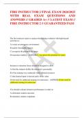 FIRE INSTRUCTOR 2 FINAL EXAM 2024&sol;2025  WITH REAL EXAM QUESTIONS AND  ANSWERS &sol;&sol; GRADED A&plus; &sol;&sol; LATEST EXAM &sol;&sol;  FIRE INSTRUCTOR 2 &sol;&sol; GUARANTEED PASS 