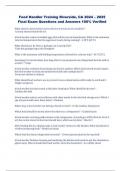 Food Handler Training Riverside&comma; CA 2024 &ndash; 2025  Final Exam Questions and Answers 100&percnt; Verified