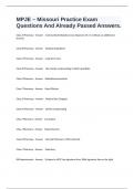 MPJE &ndash; Missouri Practice Exam Questions And Already Passed Answers&period;