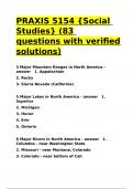 PRAXIS 5154 -Social Studies- &lpar;83 questions with verified solutions&rpar;