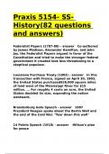 Praxis 5154- SS- History&lpar;82 questions and answers&rpar;&period;