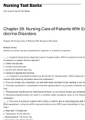 Chapter 39. Nursing Care of Patients With Endocrine Disorders