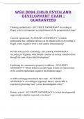 WGU D094 CHILD PSYCH AND DEVELOPMENT EXAM &vert;GUARANTEED