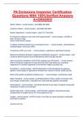 PA Emissions Inspector Certification Questions With 100&percnt;Verified Answers A&plus;GRADED