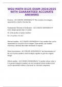 WGU MATH D125 EXAM 2024&vert;2025 WITH GUARANTEED ACCURATE ANSWERS