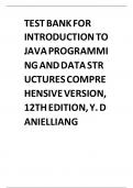 INTRODUCTION TO JAVA PROGRAMMING AND DATA STRUCTURES &period; Test Bank for 2024-2025