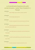 27 Amendments Questions & 100&percnt;  correct Answers- Latest Test &vert; Graded A&plus; &vert;  Passed
