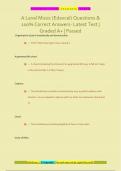 A Level Music &lpar;Edexcel&rpar; Questions &  100&percnt; Correct Answers- Latest Test &vert;  Graded A&plus; &vert; Passed