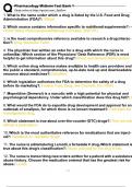 Pharmacology Midterm Test Bank 1 UPDATED QUESTIONS WITH COMPLETE VERIFIED ANSWERS - 100 percent sure score &sol; satisfaction guarantee