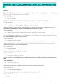 PHARMA PERFECT EXAM QUESTIONS AND ANSWERS 2024 A&plus;