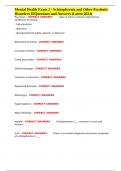 Mental Health Exam 2 - Schizophrenia and Other Psychotic Disorders 83Questions and Answers &lpar;Latest 2024&rpar;