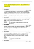 NURS 6640 MIDTERM EXAM 1,2,3 & 4- QUESTION AND ANSWERS/2021 UPDATE/Graded A+