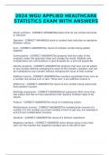 2024 WGU APPLIED HEALTHCARE STATISTICS EXAM WITH ANSWERS
