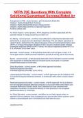 NFPA 70E Questions With Complete Solutions&lpar;Guaranteed Success&rpar;Rated A&plus;