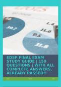 EDSP FINAL EXAM STUDY GUIDE &vert; 150 QUESTIONS &vert; WITH ALL COMPLETE ANSWERS&comma; ALREADY PASSED&excl;&excl;