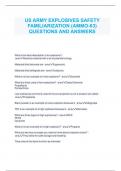 US ARMY EXPLOSIVES SAFETY FAMILIARIZATION &lpar;AMMO-63&rpar; QUESTIONS AND ANSWERS