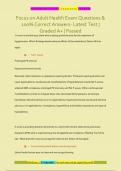 Focus on Adult Health Exam Questions & 100&percnt; Correct Answers- Latest Test &vert; Graded A&plus; &vert; Passed