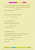 For Civil service exam Questions & 100&percnt;  Correct Answers- Latest Test &vert; Graded A&plus;  &vert; Passed