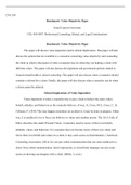 benchmark  value  objectivity paper.docx    CNL-505  Benchmark- Value Objectivity Paper  Grand Canyon University  CNL-505-0507: Professional Counseling, Ethical, and Legal Considerations  Benchmark- Value Objectivity Paper  This paper will discuss value-i