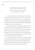 Analysis of Relational Communication&period;docx    COM 100  Analysis of Relational Communication&colon; Ryan Clarke  Department of Communications&comma; Grand Canyon University  COM 100&colon; Fundamentals of Communication  Have you ever met someone that you have just clicked in