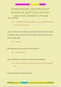 NASM WEIGHT LOSS SPECIALIST Questions & 100&percnt; Correct AnswersLatest Test &vert; Graded A&plus; &vert; Passed