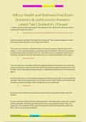NR222 Health and Wellness Final Exam Questions & 100&percnt; correct AnswersLatest Test &vert; Graded A&plus; &vert; Passe