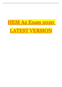 HESI A2 Exam 2020  LATEST VERSION | HESI A2 Exam 2020_Graded A